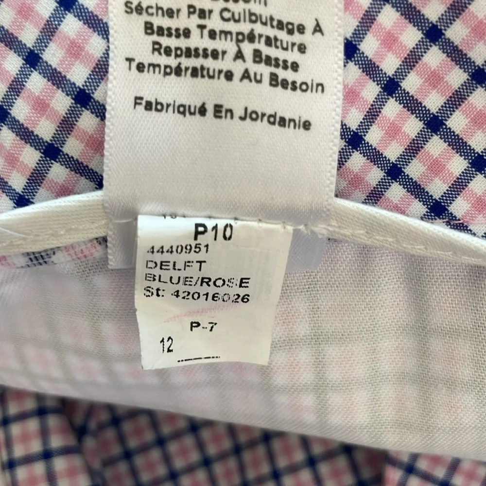 Talbots Pink and Blue Signature Plaid Capri Pants. Size 12.